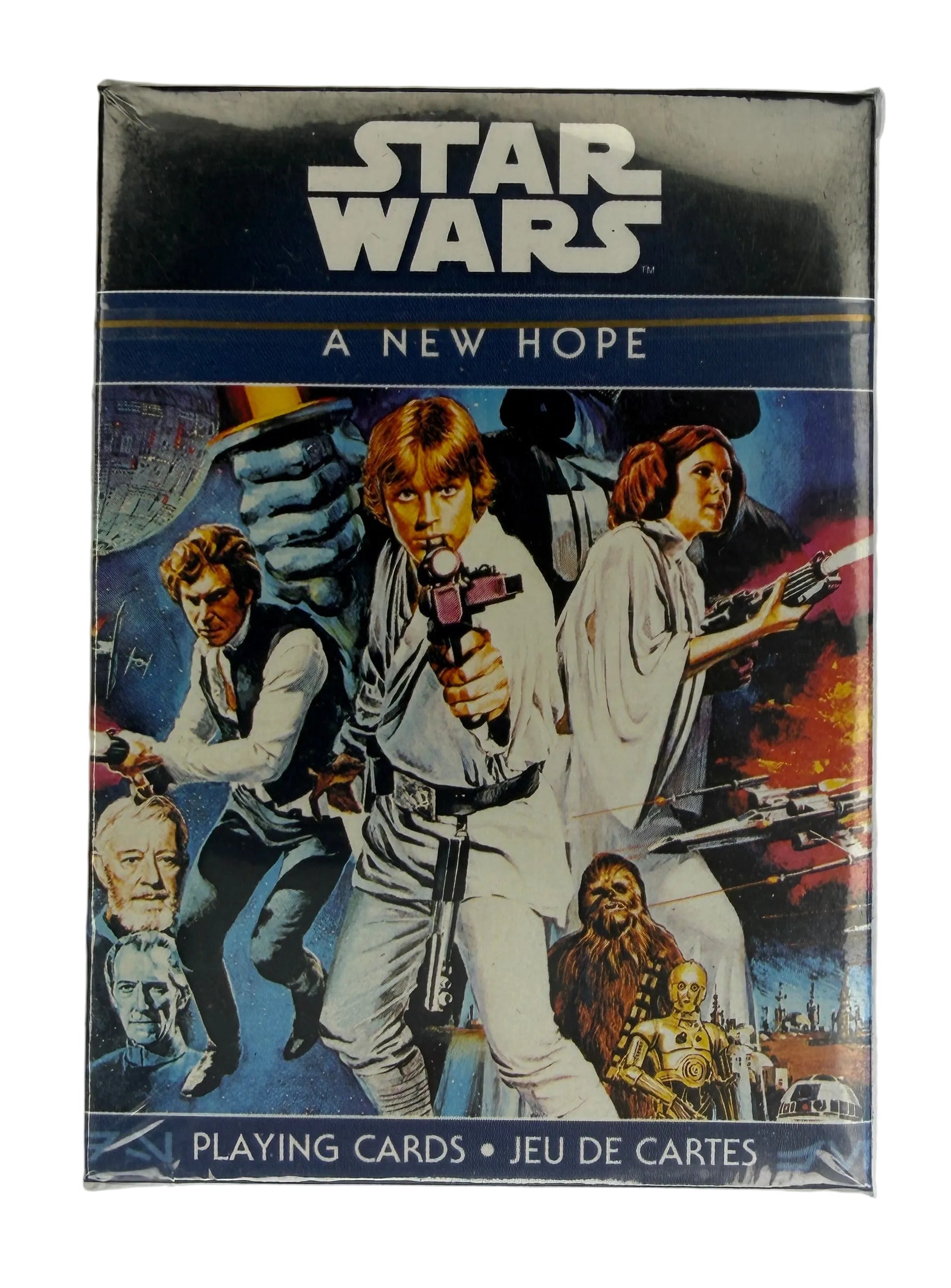 Star Wars 'A New Hope' playing card box on a white background