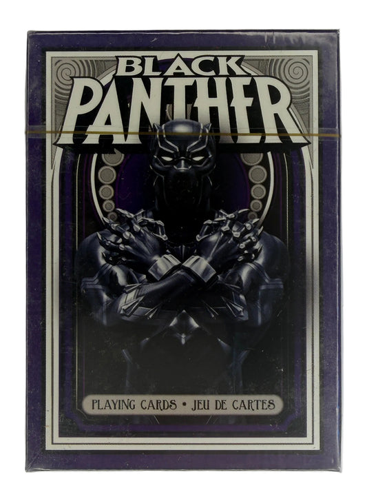 Black Panther playing card box on a white background