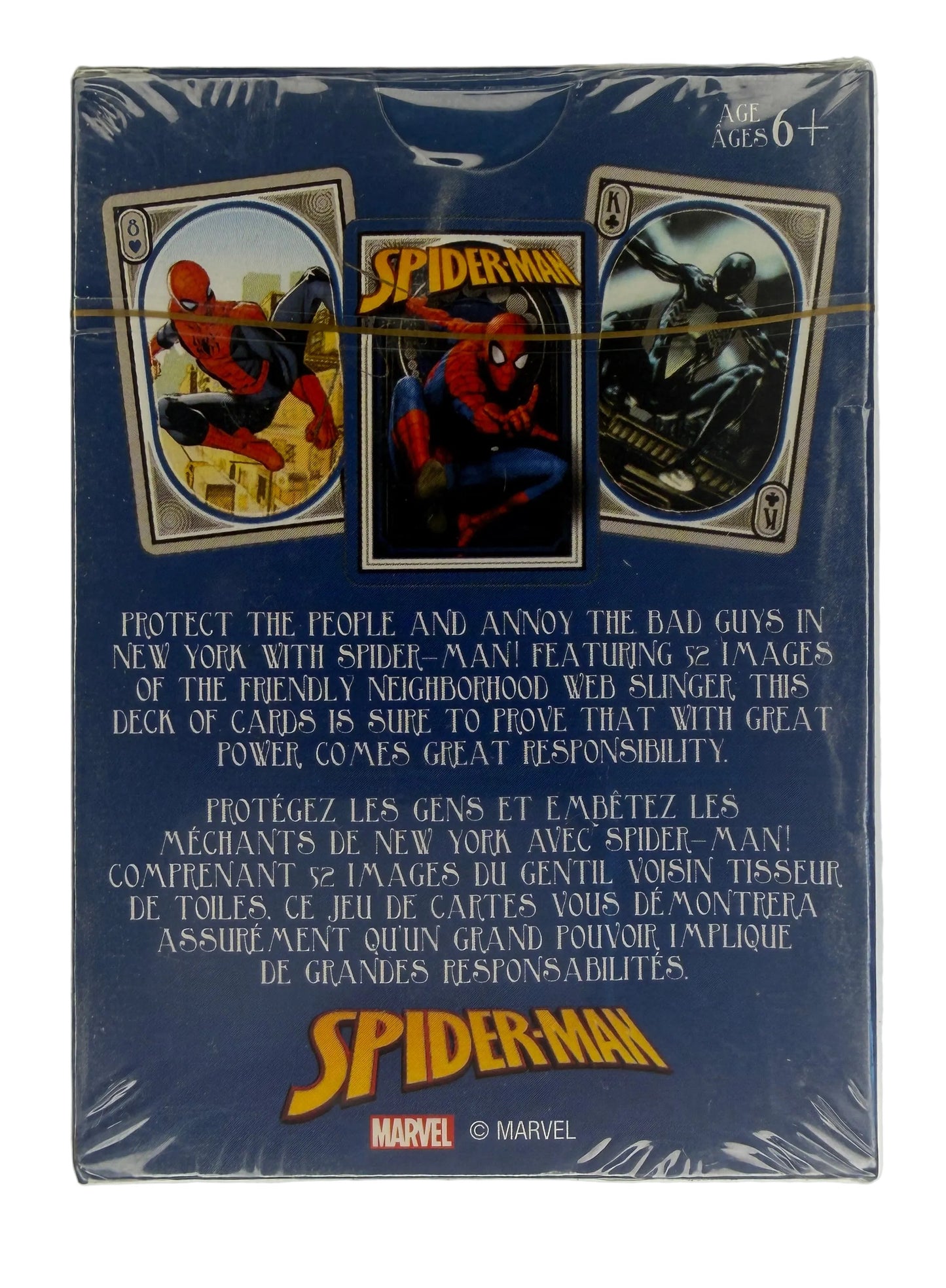 Spider-Man trading card pack with comic book images on a white background