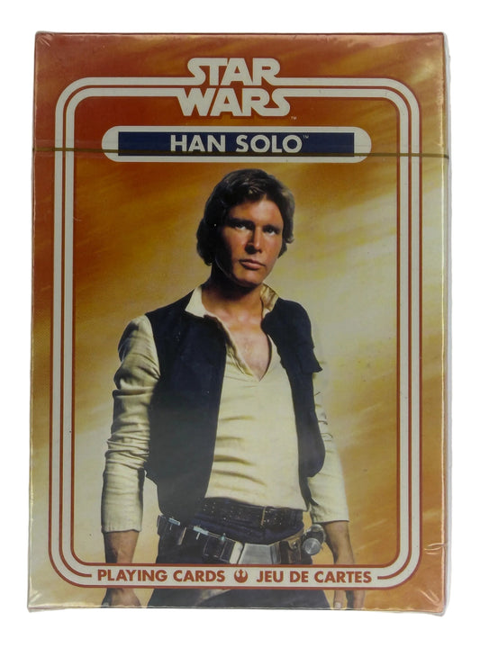 Star Wars trading card featuring Han Solo on a white background