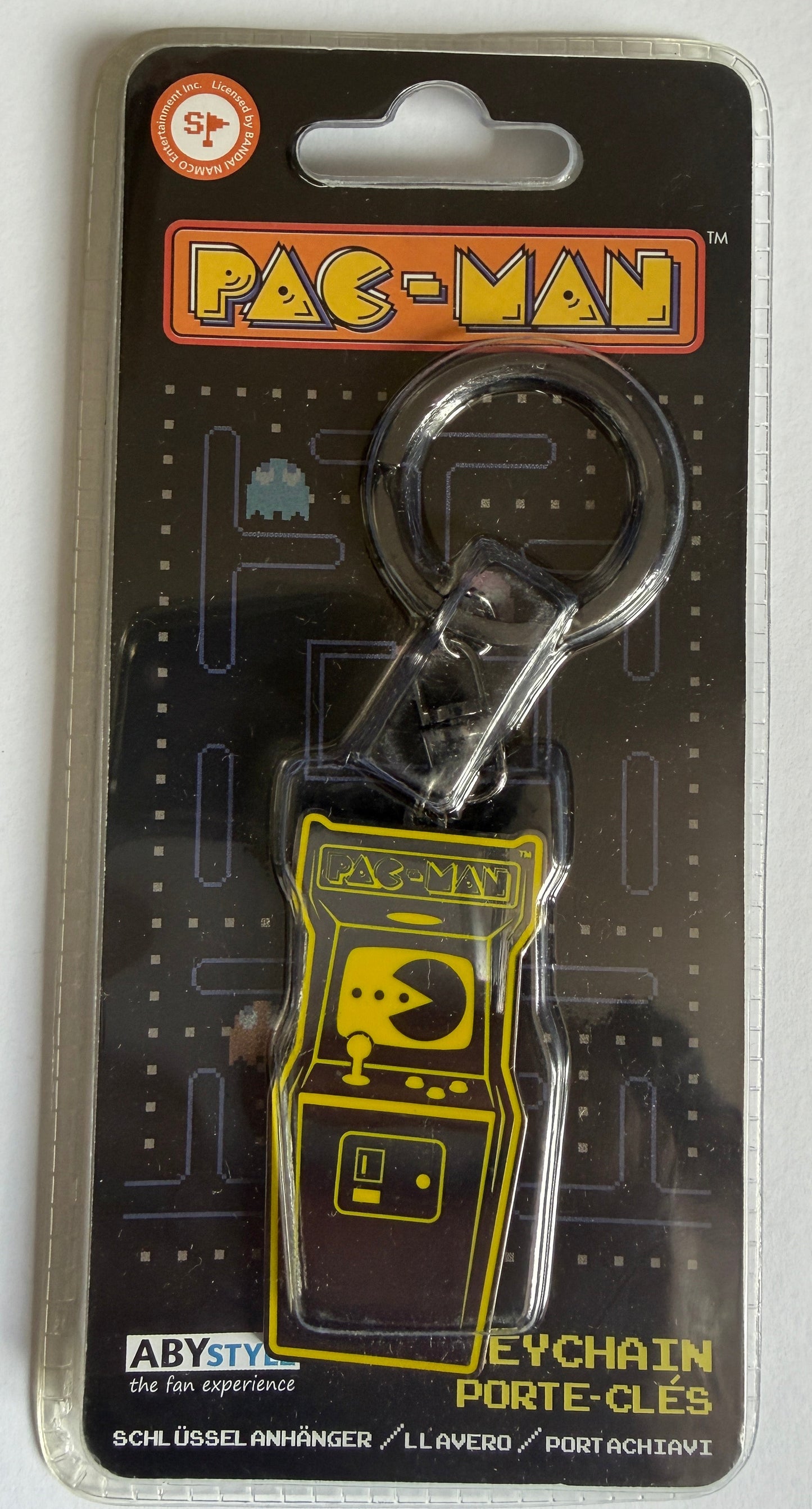 Porte-clés en métal sous licence de la machine d'arcade Pac-man