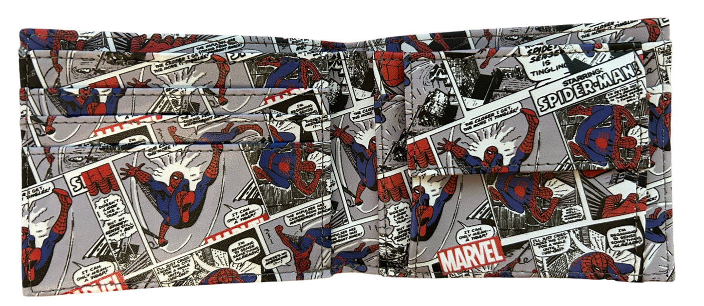 Marvel Comics Spider-Man Bifold Wallet With Comic-Strip Lining