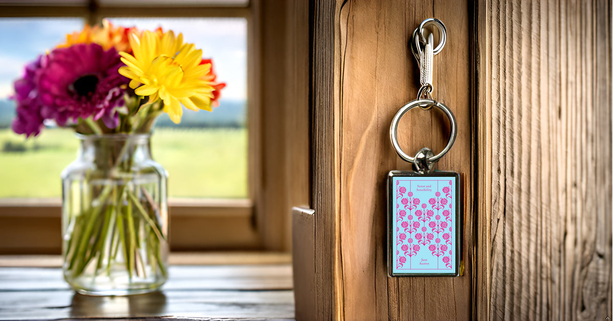 Jane Austen Sense and Sensibility Book Cover High Quality Metal Keyring