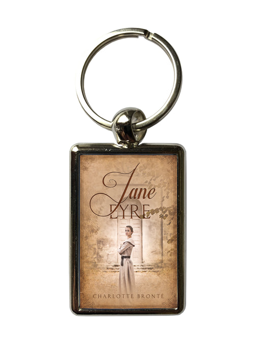 Jane Eyre Book Cover Metal Keyring – Charlotte Brontë Literary Gift for Book Lovers