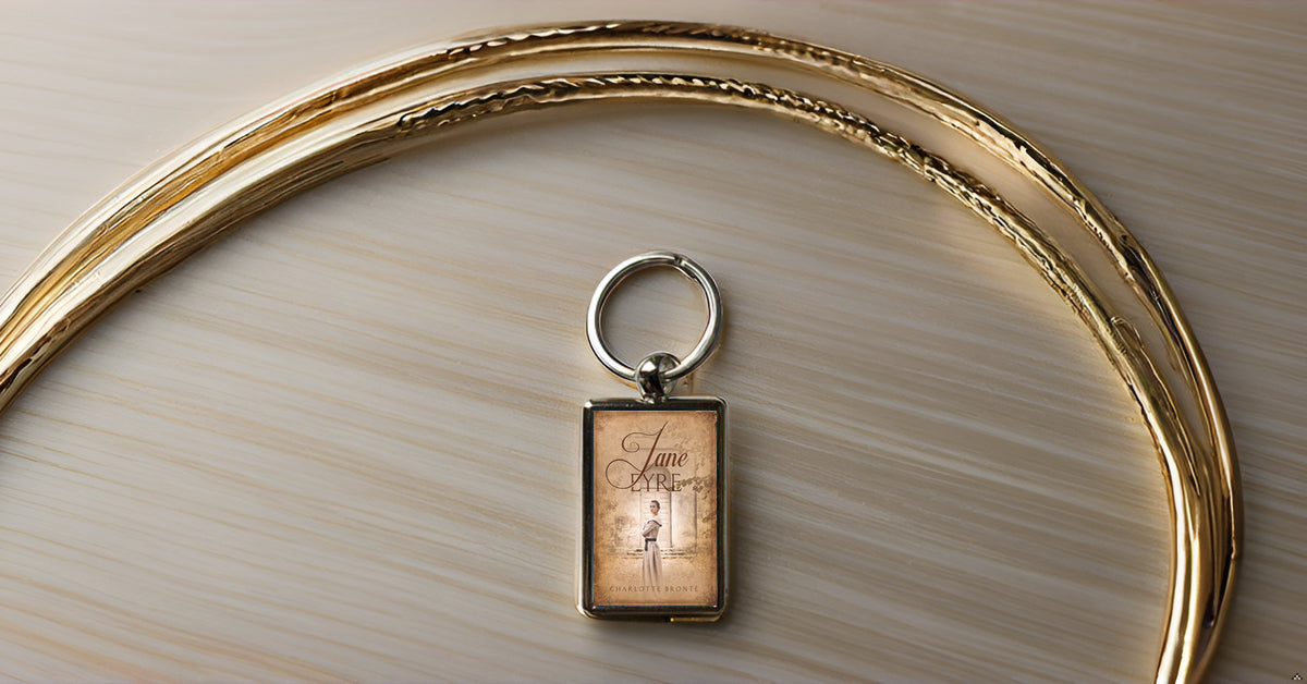 Jane Eyre Book Cover Metal Keyring – Charlotte Brontë Literary Gift for Book Lovers