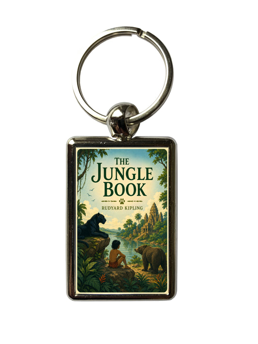 The Jungle Book by Rudyard Kipling classic book-cover metal keyring