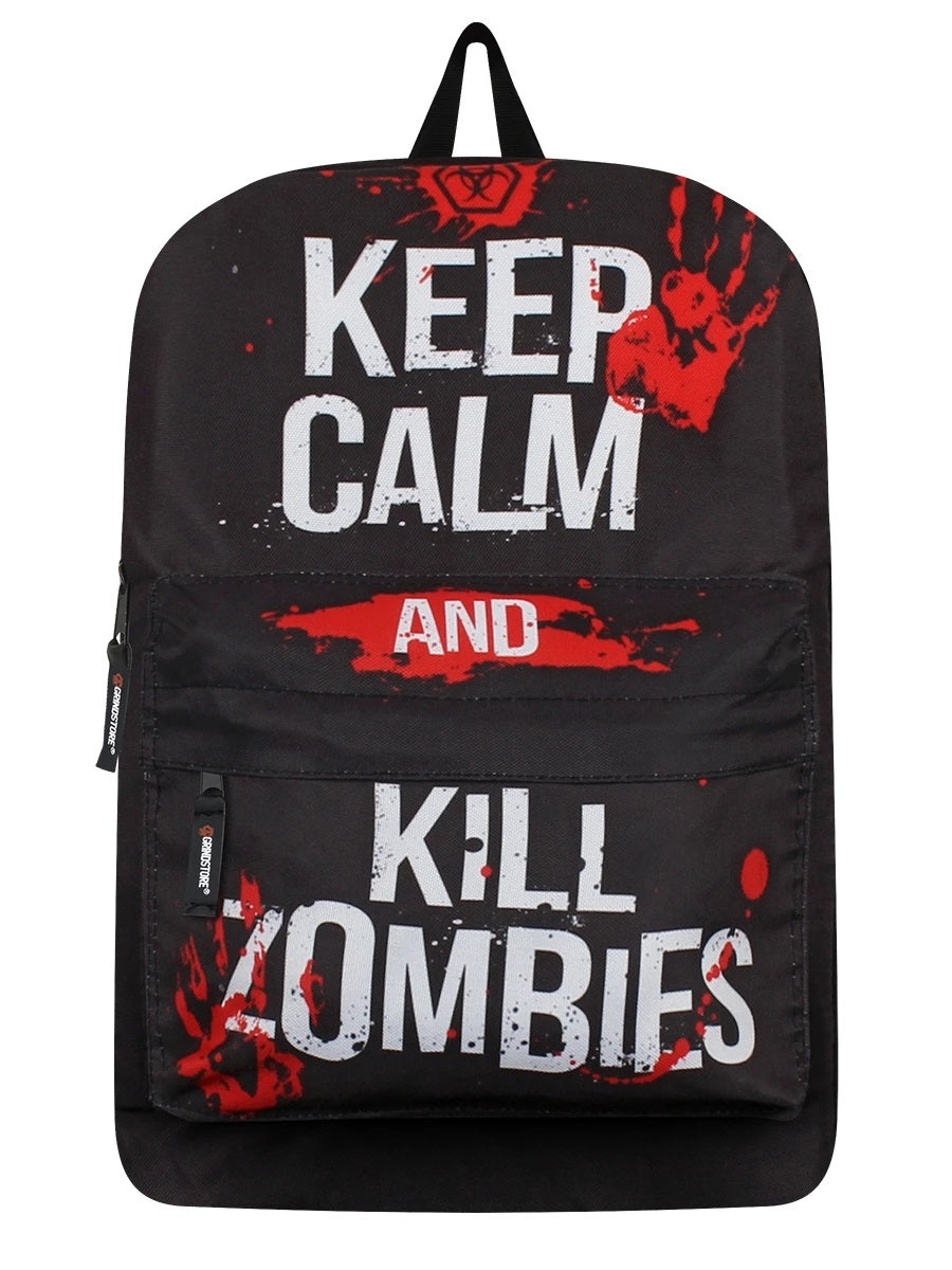 Sac à dos Keep Calm and Kill Zombies avec emplacement pour ordinateur portable