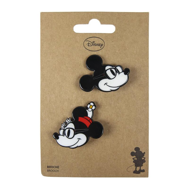 Disney Mickey and Minnie Set of 2 Pin Badges New and Licensed