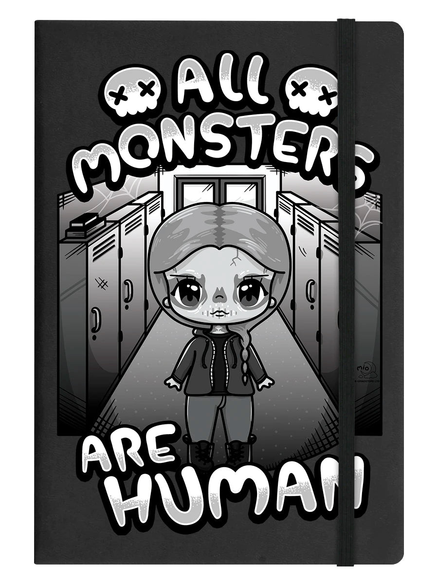 Mio Moon All Monsters Are Human Black A5 Hard Cover Notebook