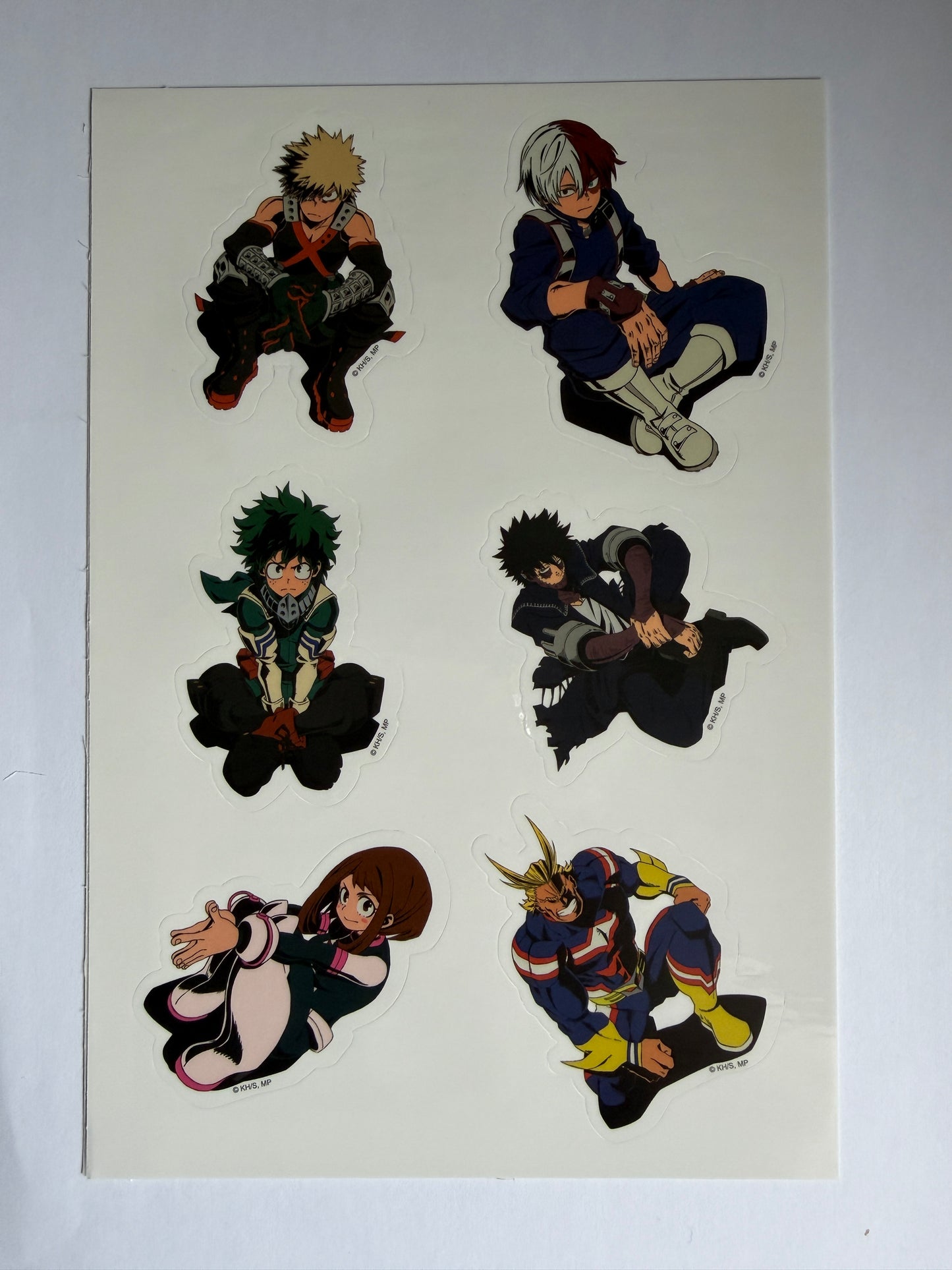 Set of animated character stickers on a white background