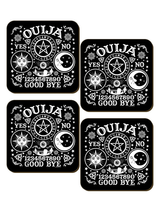 Ensemble de 4 sous-verres à motif planche Ouija