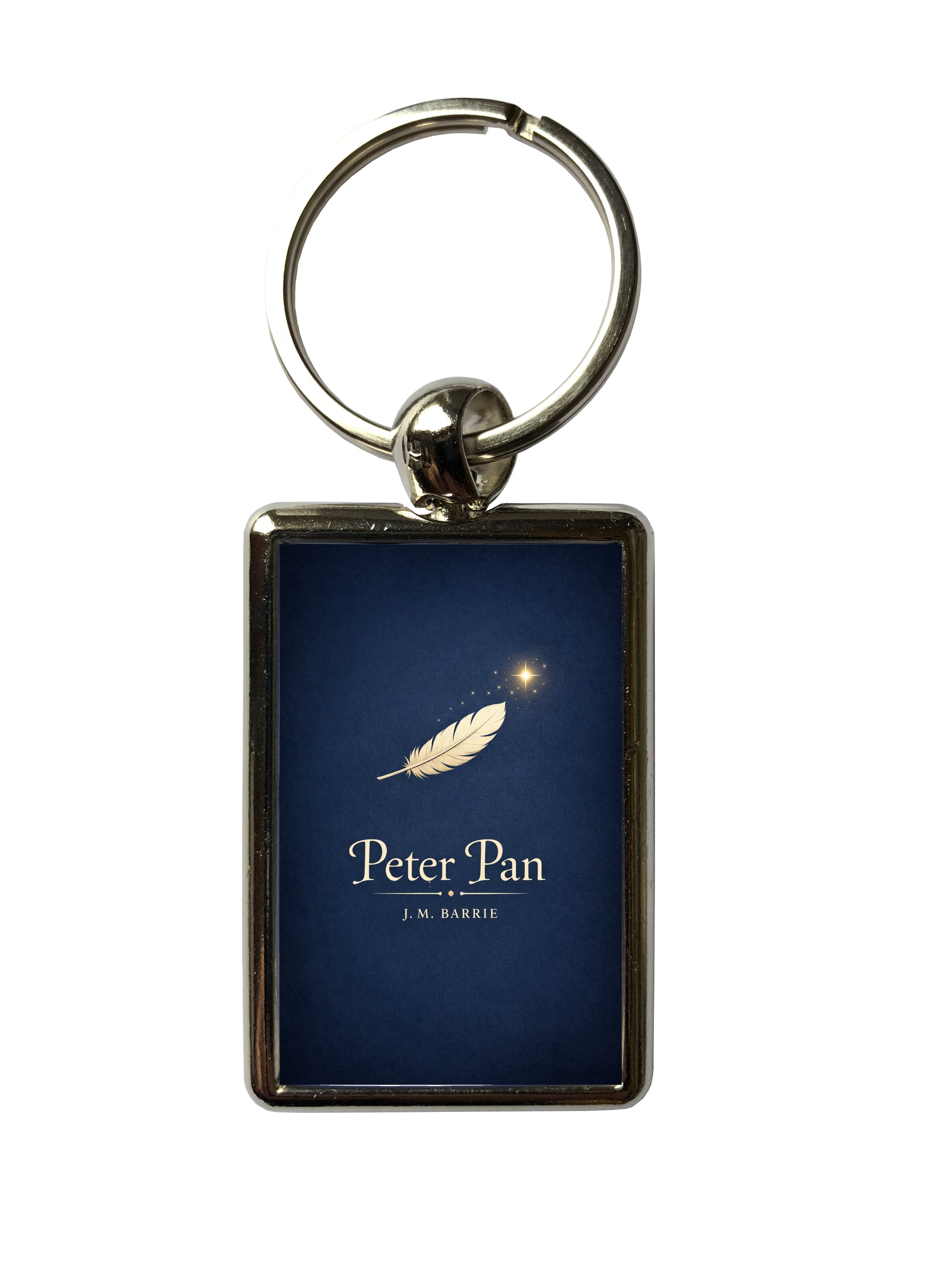 Peter Pan by J. M. Barrie classic book-cover metal keyring