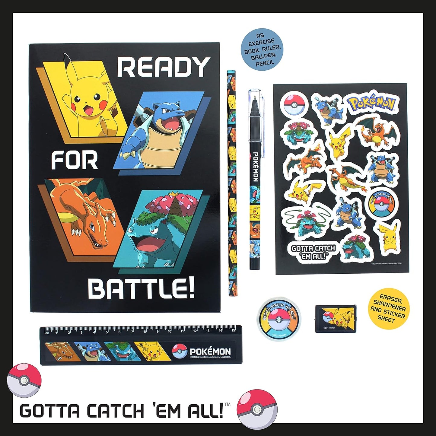 Pokemon Licensed 8 Piece Stationery Set