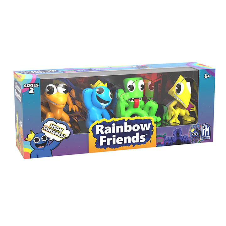 Rainbow Friends Minifigure Collector 4PK - Neon Finish Blue, Green, Orange, Yellow