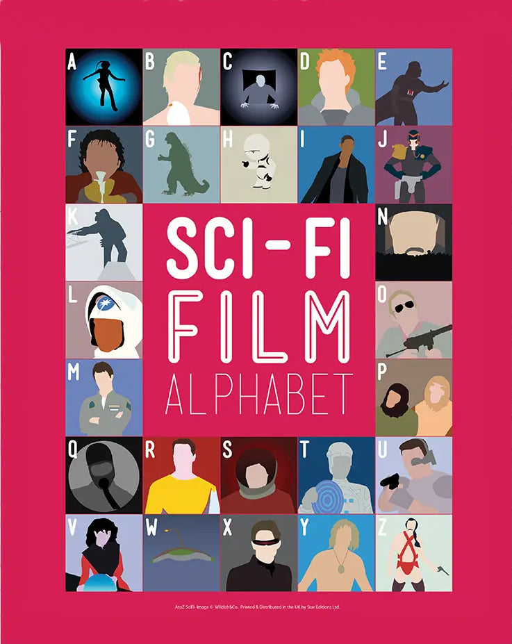 Sci-Fi Movie A to Z Alphabet Pop Art Print 11 x 14 inches