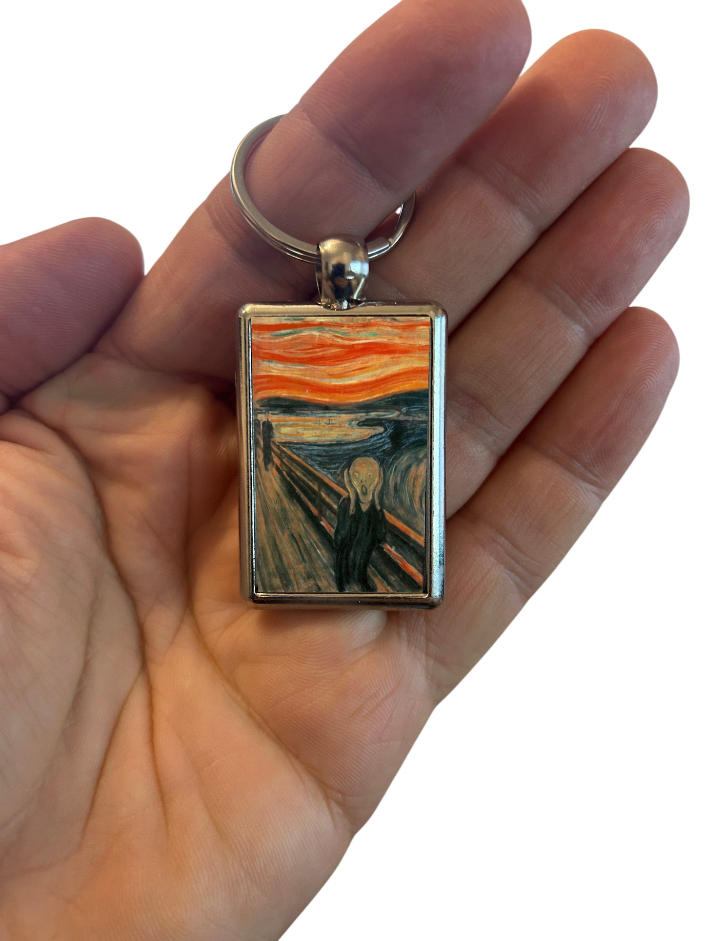 The Scream by Edvard Munch Metal Keyring – High-Quality Keychain with Vibrant Colors – Classic Art Key Ring Gift