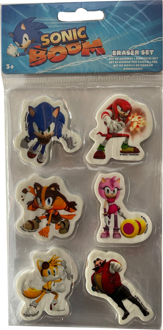 Sonic The Hedgehog Characters set of 6 Erasers