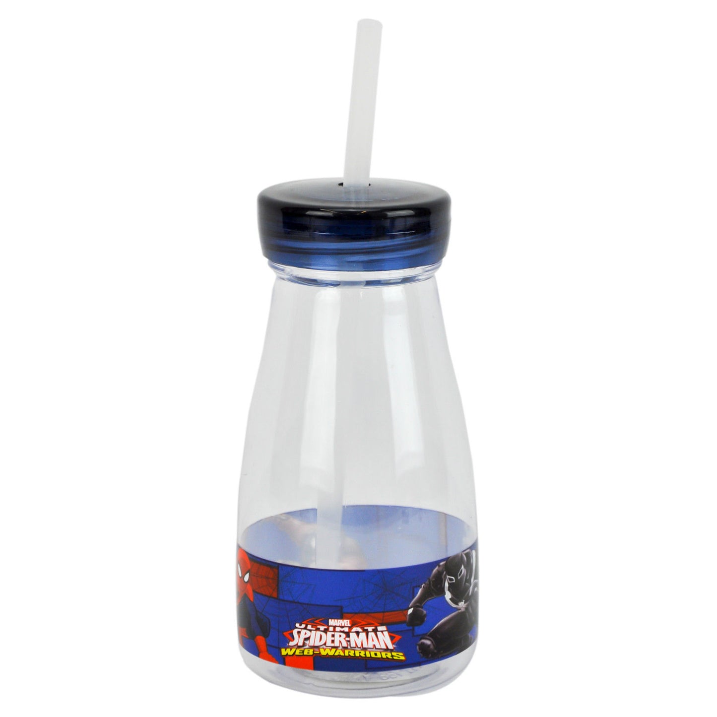 Marvel Spider-Man Plastic Milk Bottle With Straw