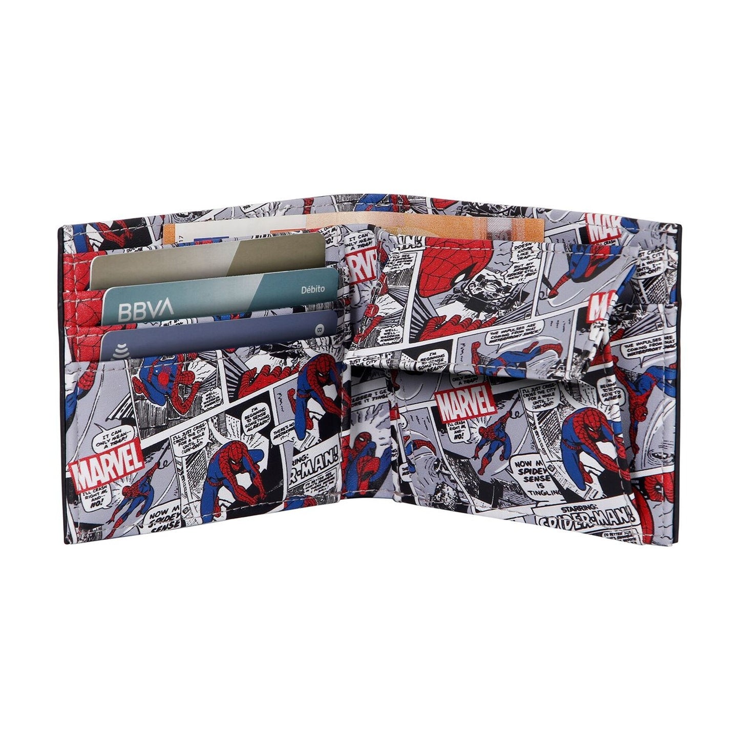 Marvel Comics Spider-Man Bifold Wallet With Comic-Strip Lining