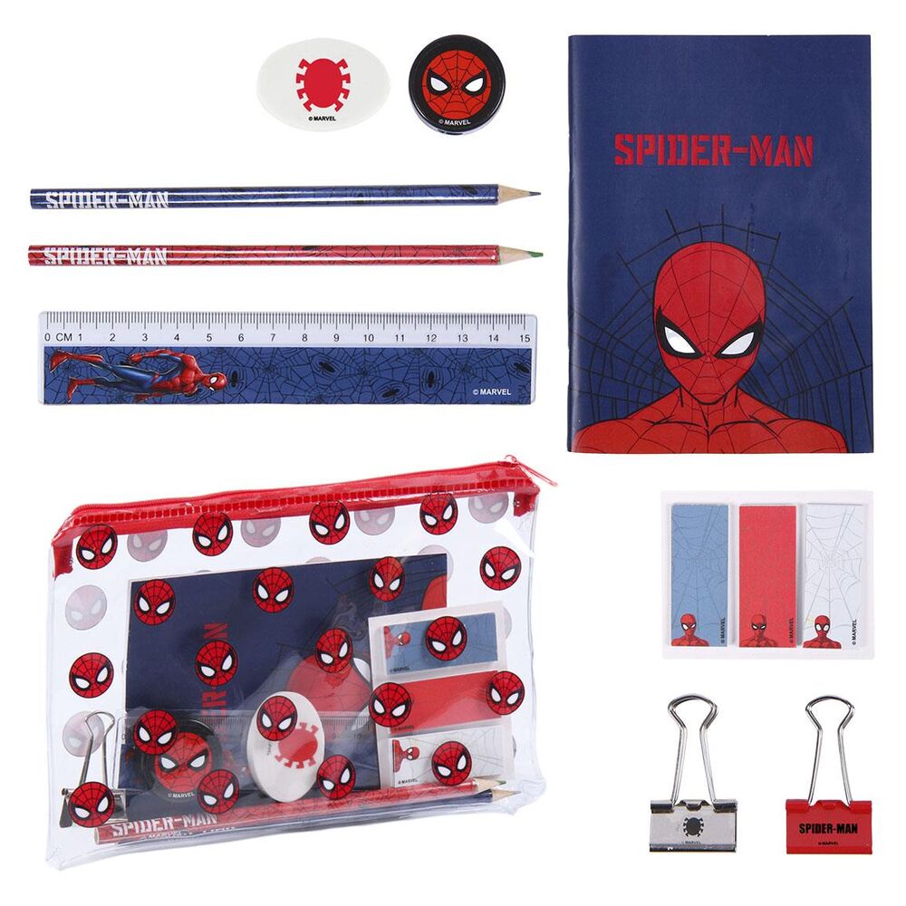 Lizenziertes 10-teiliges Schreibwarenset mit Marvel Spider-Man-Motiv