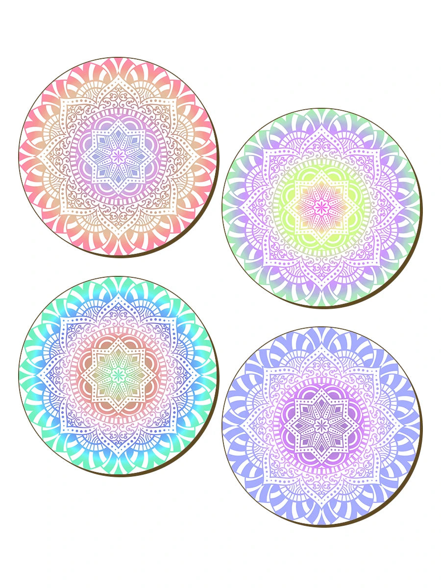 Lot de 4 dessous de verre Mandalas spirituels