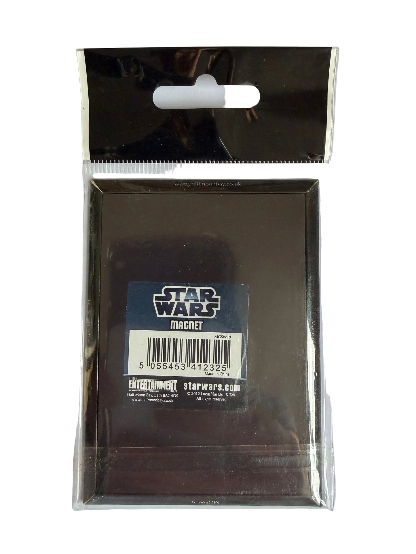 Star Wars branded product packaging with a clear window on a white background