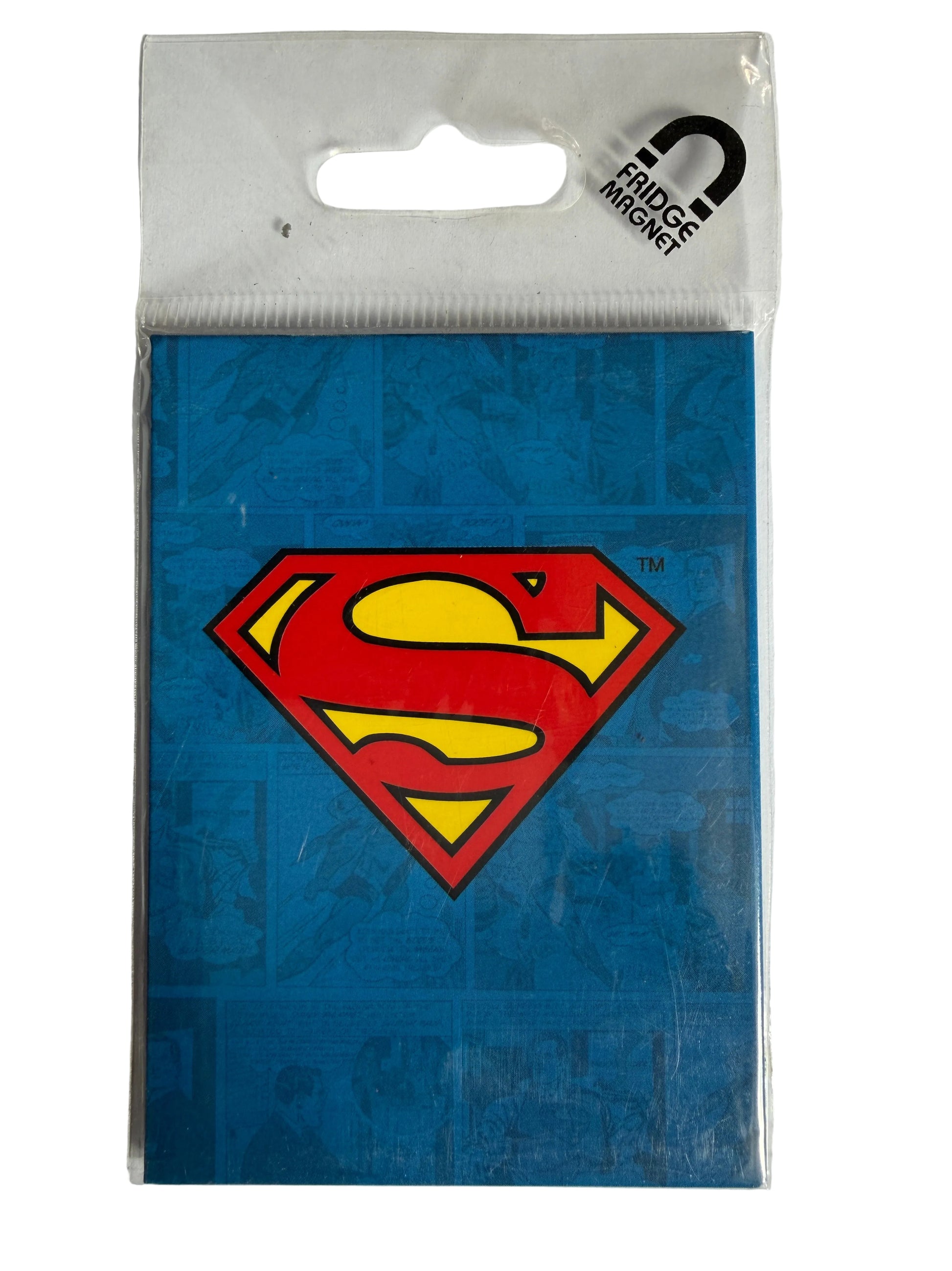 Superman logo magnet in packaging on a white background
