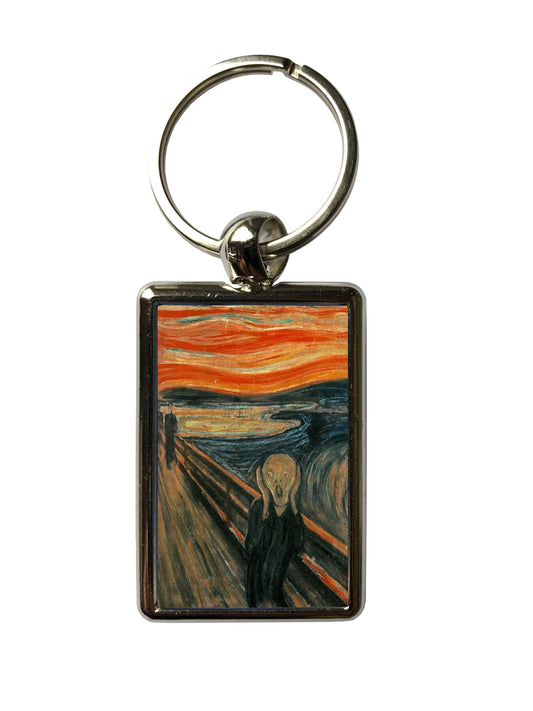 The Scream by Edvard Munch Metal Keyring – High-Quality Keychain with Vibrant Colors – Classic Art Key Ring Gift