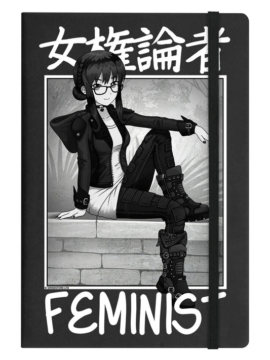 Tokyo Spirit – Feministisches schwarzes Notizbuch mit festem Einband, A5