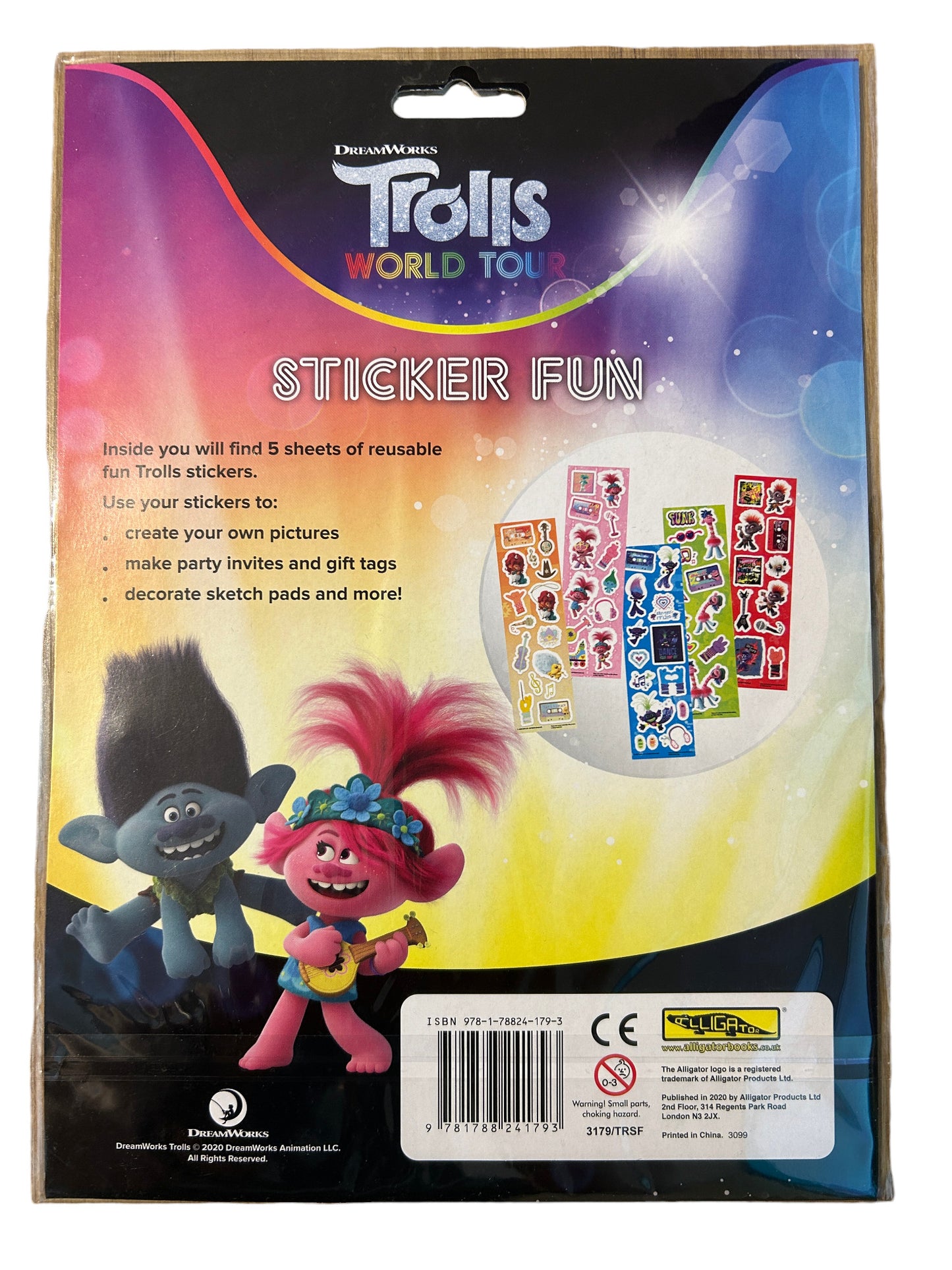 Trolls World Tour Sticker Set - 5 Sheets of Fun, Colourful Stickers for Kids