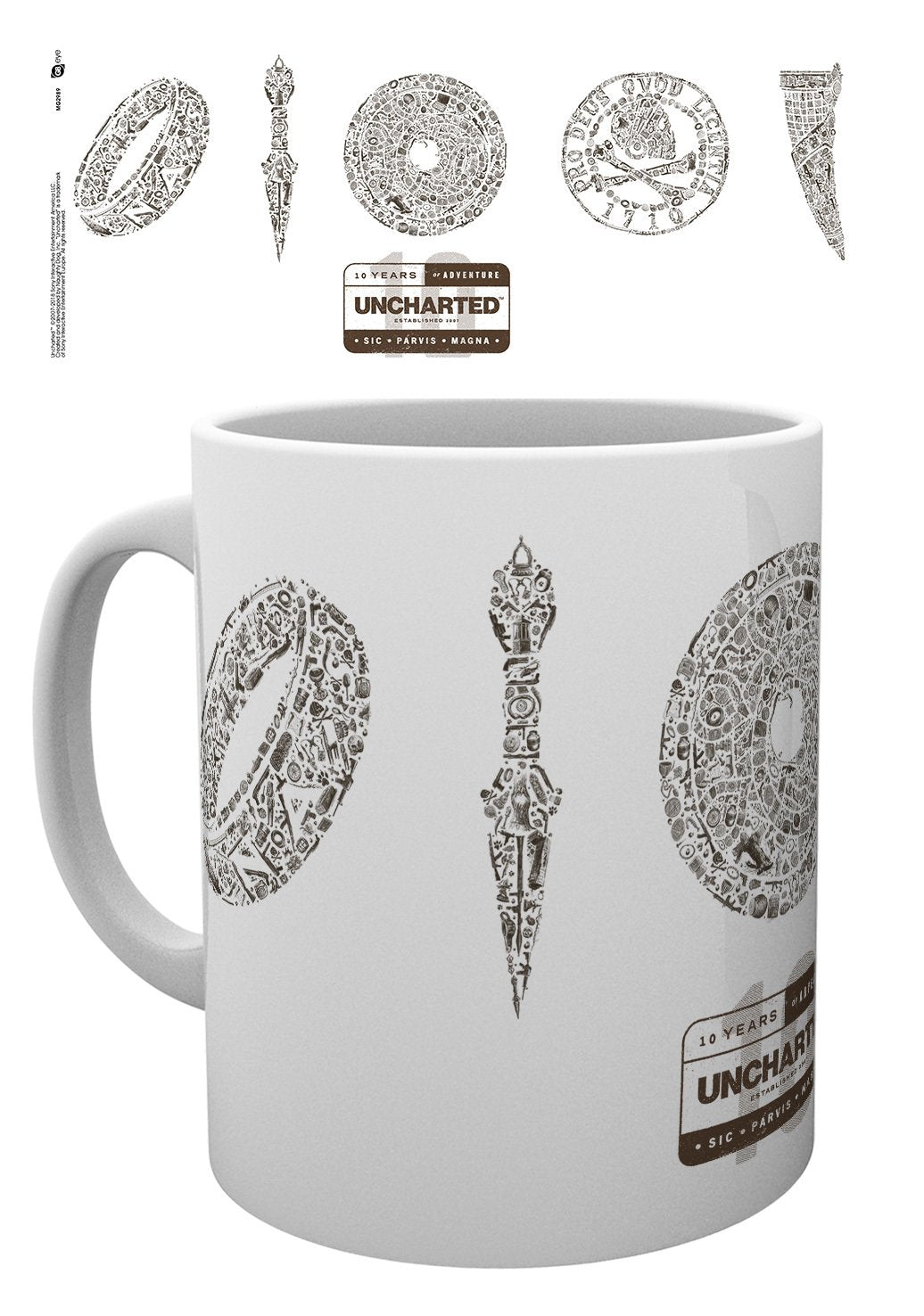 Mug en boîte avec logo Uncharted 10 ans 320 ml - Sous licence complète