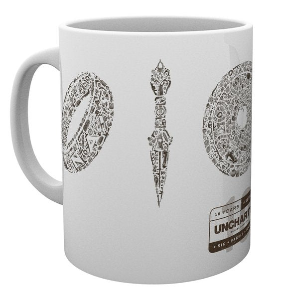 Mug en boîte avec logo Uncharted 10 ans 320 ml - Sous licence complète