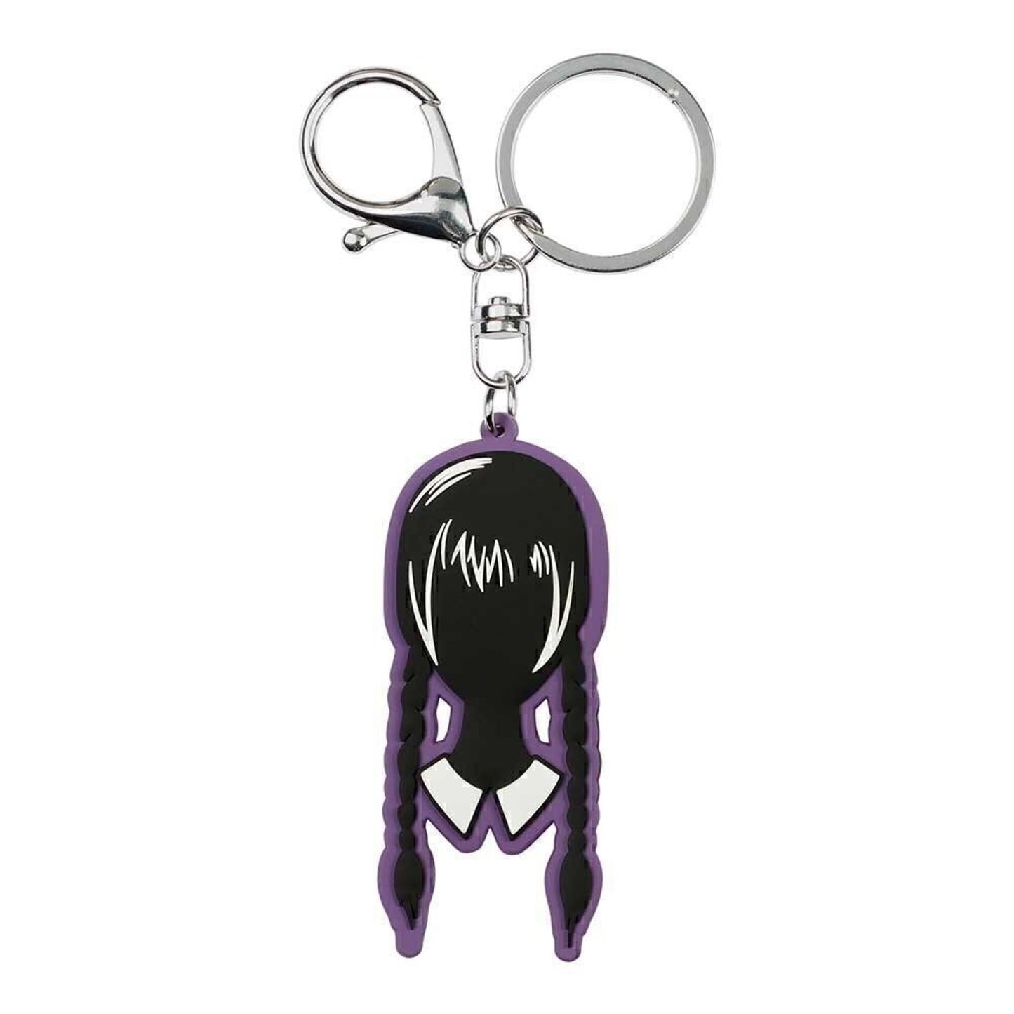 Wednesday Addams Head Soft PVC Licensed Keychain