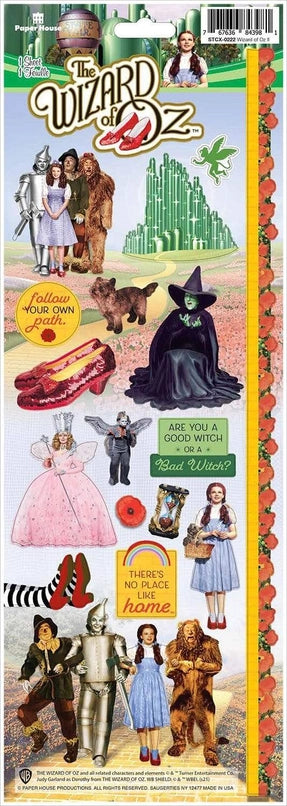 Wizard of Oz 12 x 33 CM Sheet of Licensed Stickers