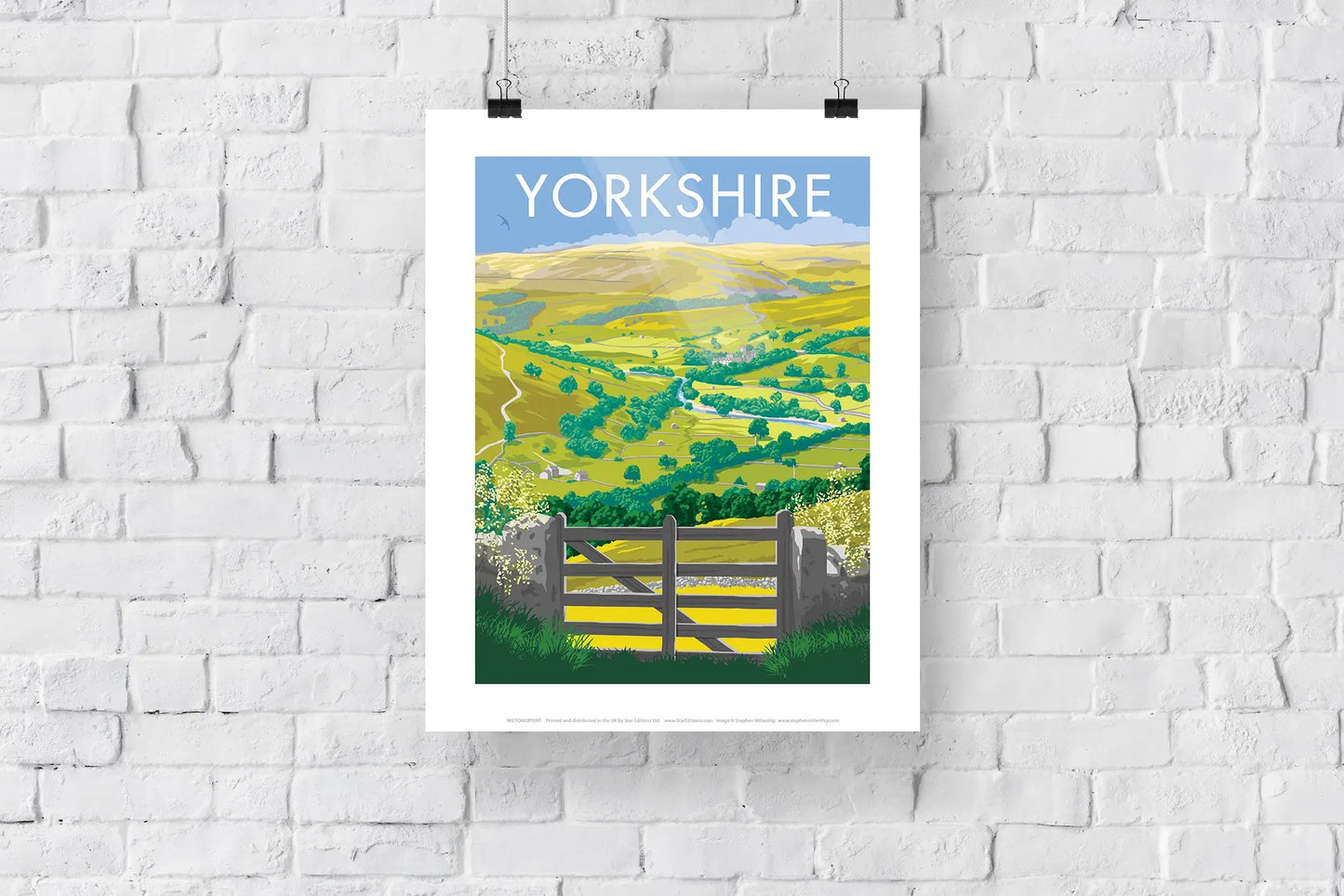 Impression d'art Yorkshire par l'artiste Stephen Millership 11 x 14 pouces