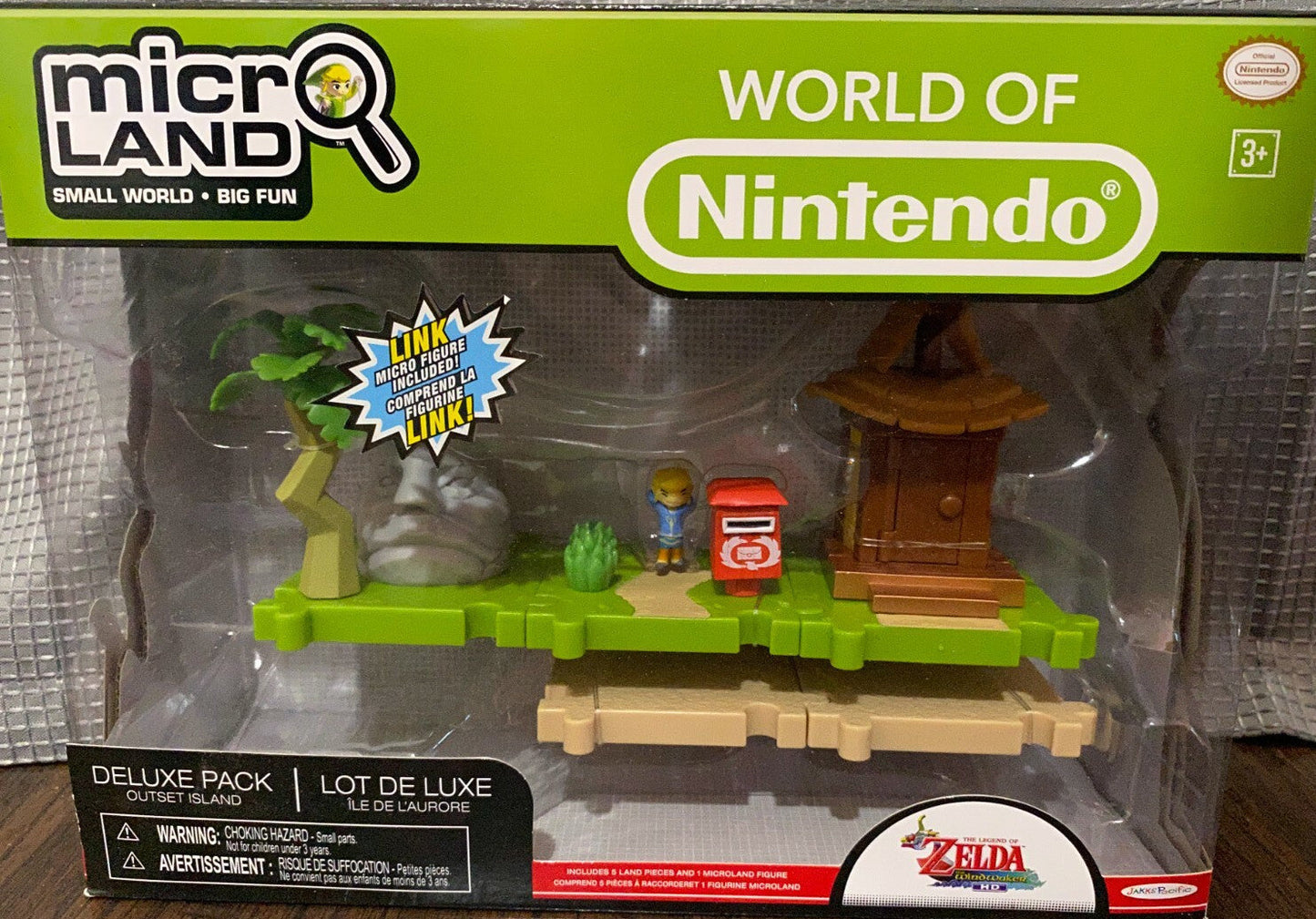 World of Nintendo Micro Land Link Deluxe Pack Outset Island playset with tiles and figure