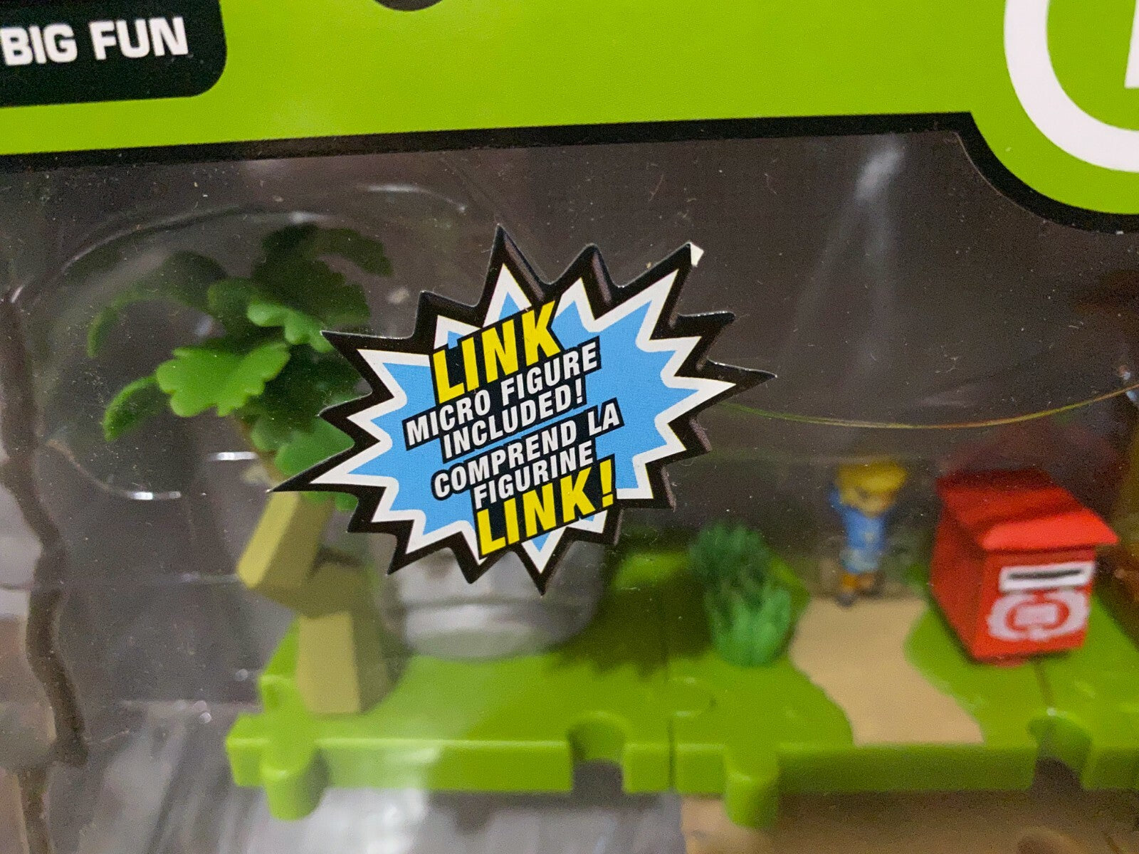 Close-up of 1-inch Link micro figure from Zelda Wind Waker set