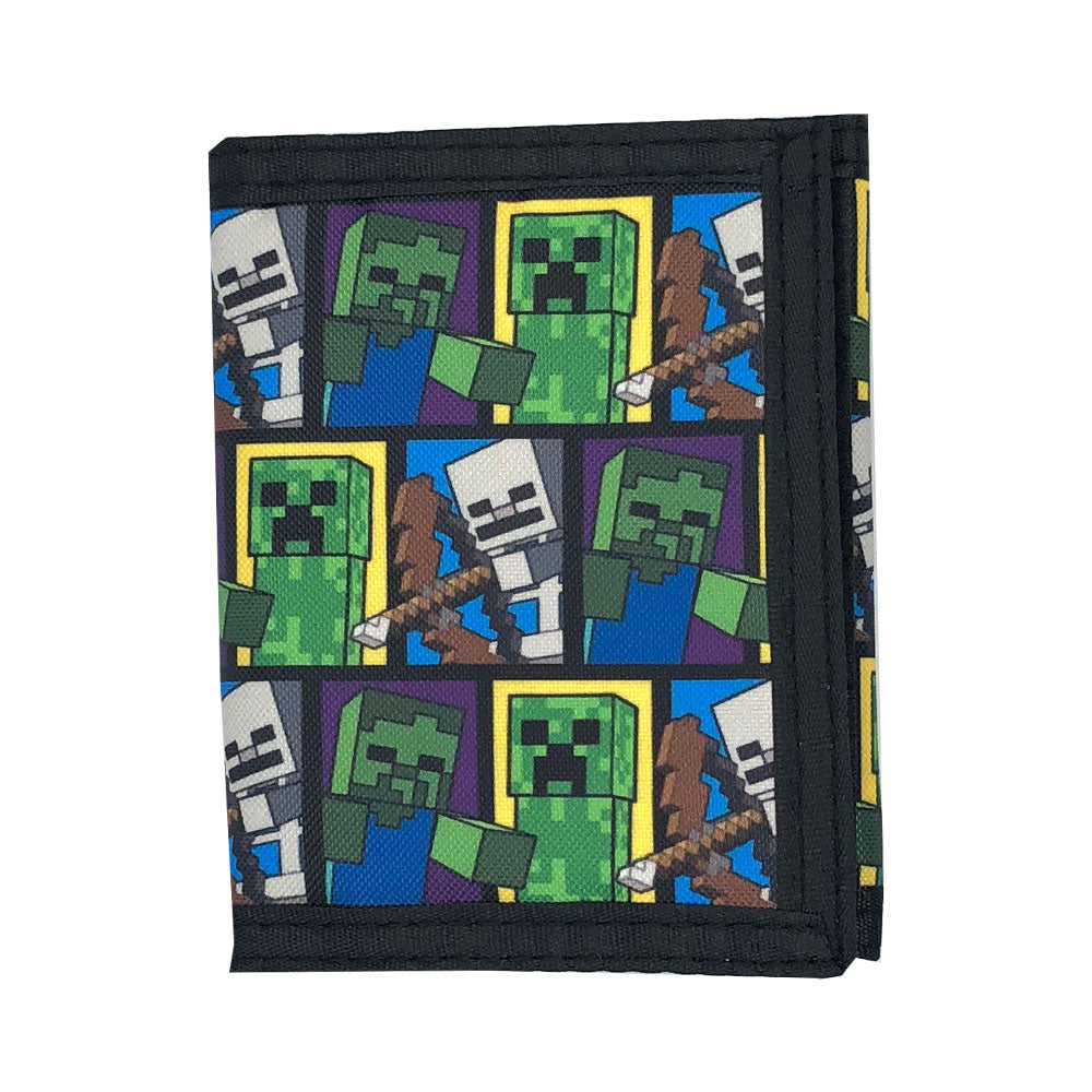 Minecraft Baddies Design Tri-fold Kid's Wallet - Officially Licensed