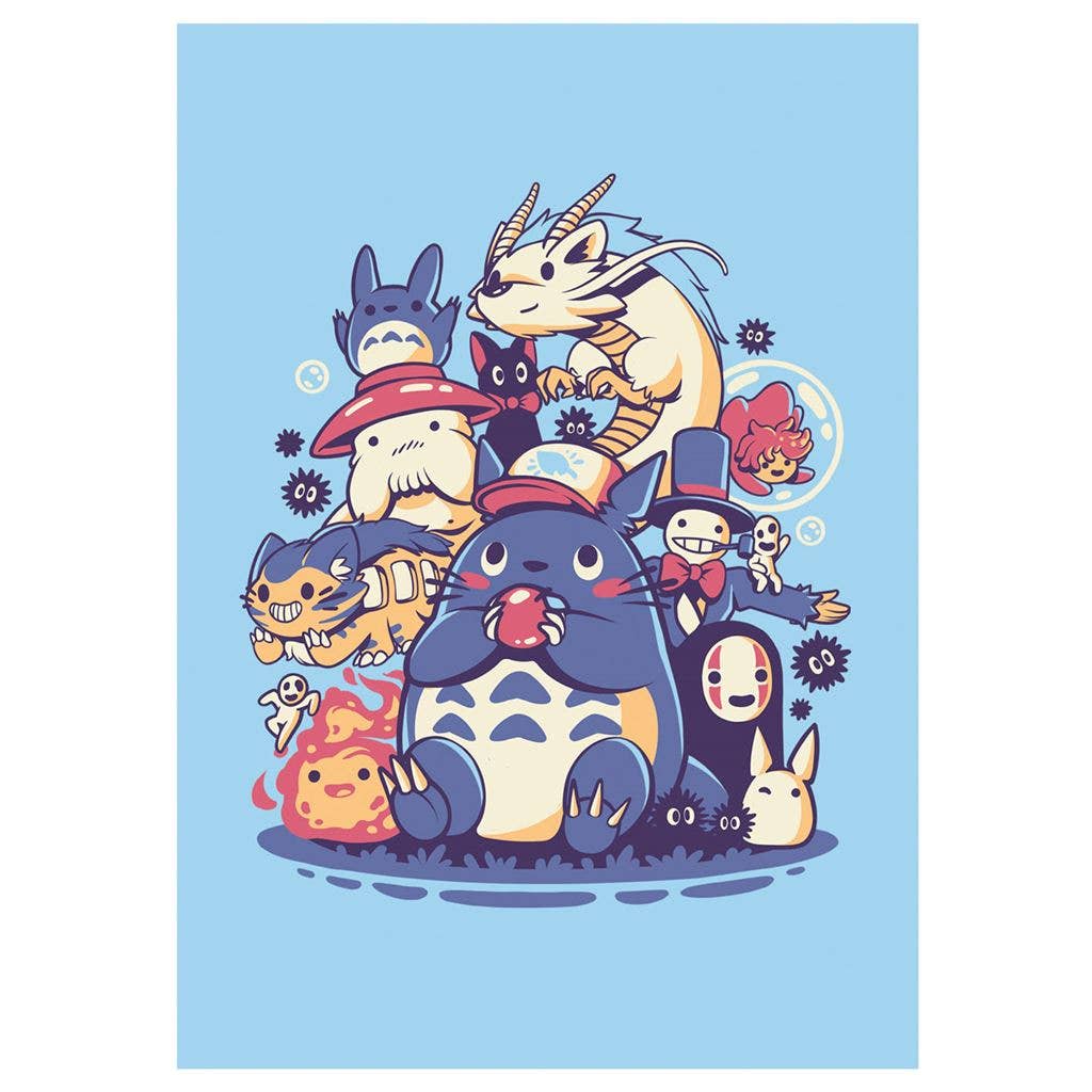 Studio Ghibli Creatures Spirits Postcard Print A6 – Fantasy Art Collectible by Ilustrata