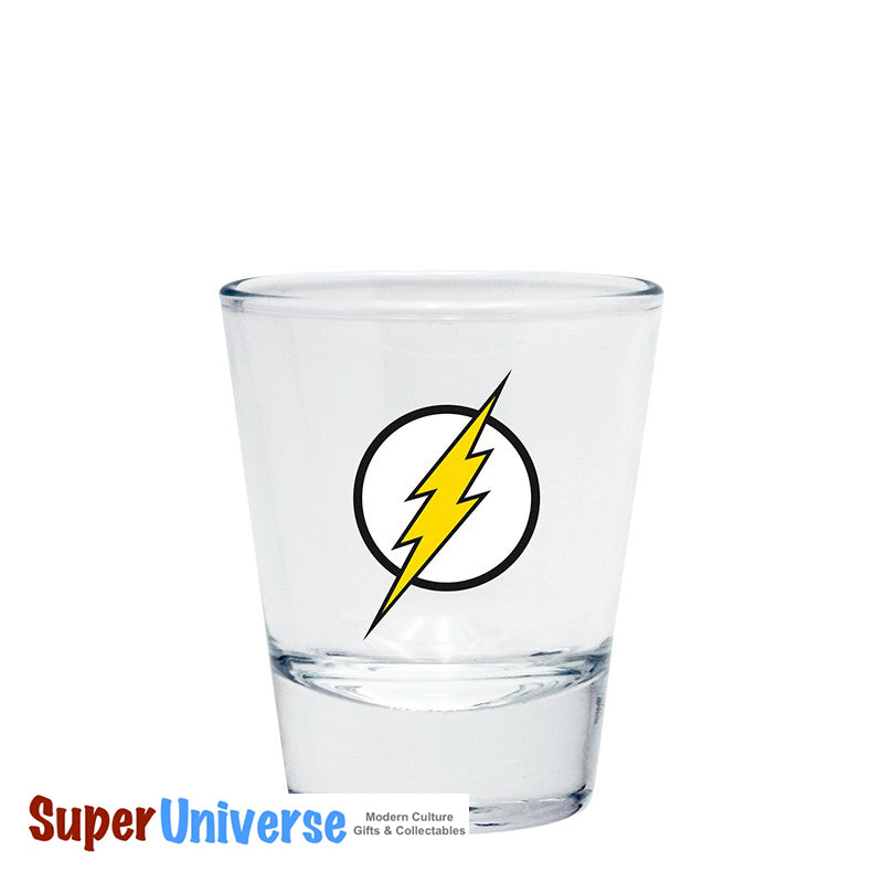 Ensemble de verres à liqueur avec emblèmes DC Comics Batman, Superman, Flash et Green Lantern