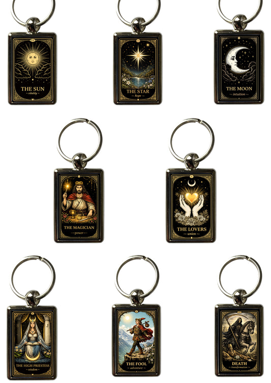 Tarot Card Keyrings – Choose Your Card – Gothic Witchy Keychain Collection