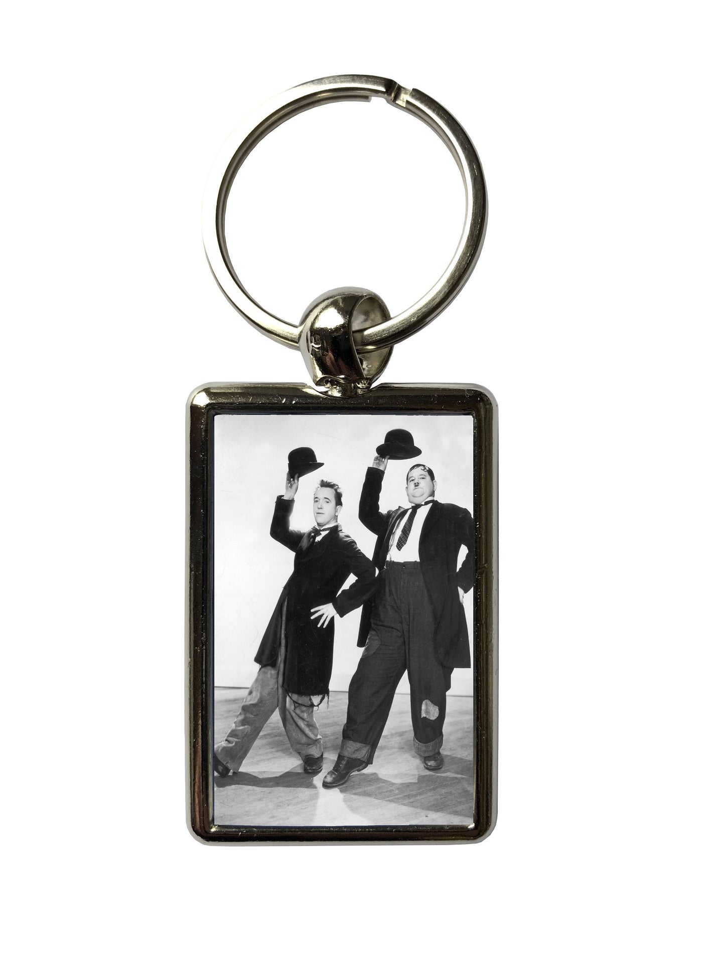 Laurel and Hardy Dancing Metal Keyring