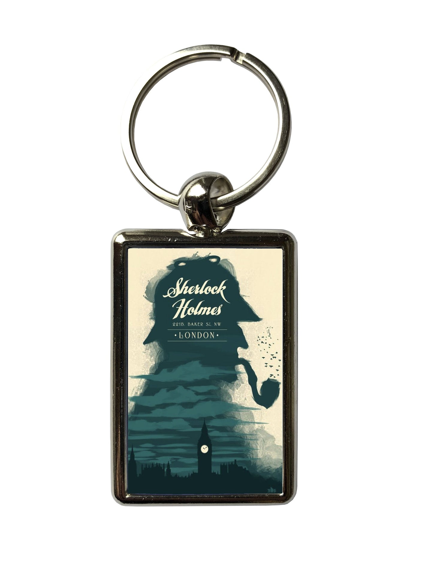 Sherlock Holmes 221B Baker Street Metal Keyring – High-Quality Keychain with Vibrant Colors – Perfect Gift for Mystery Lovers