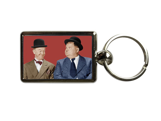 Laurel and Hardy Colour Legendary Comedy Duo Metal Keyring