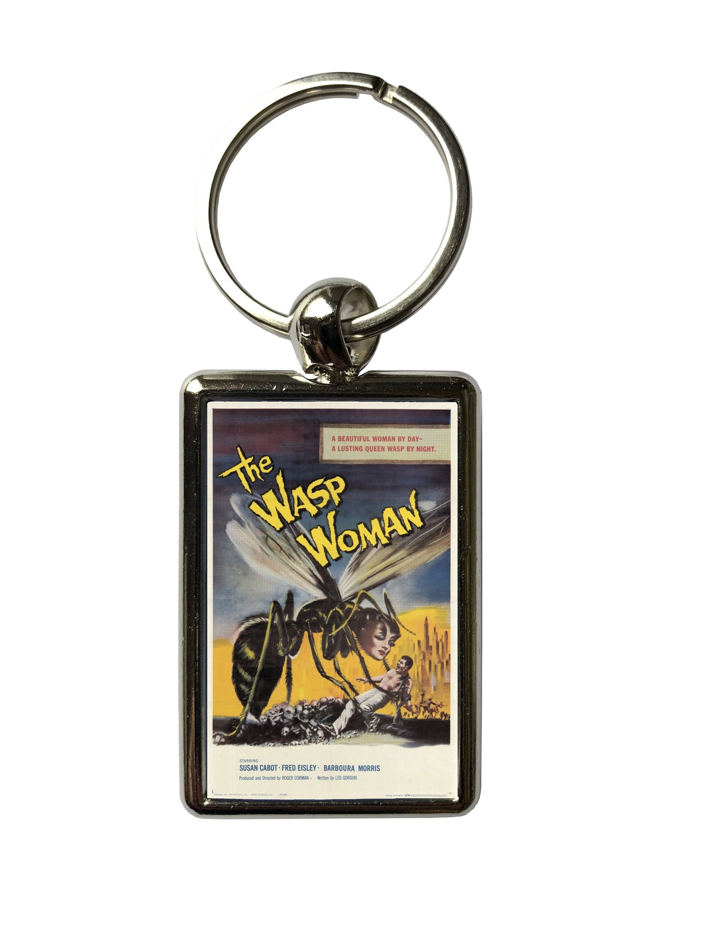 Wasp Woman Horror Movie Poster Metal Keyring