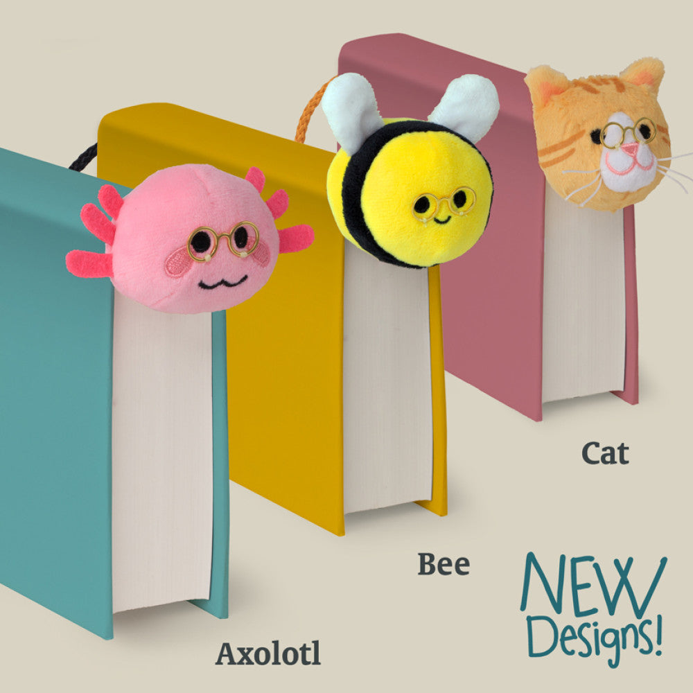 Book-Tails Animal Bookmarks for Kids | Plush Reading Companions with Glasses | Cute Furry Page Holders