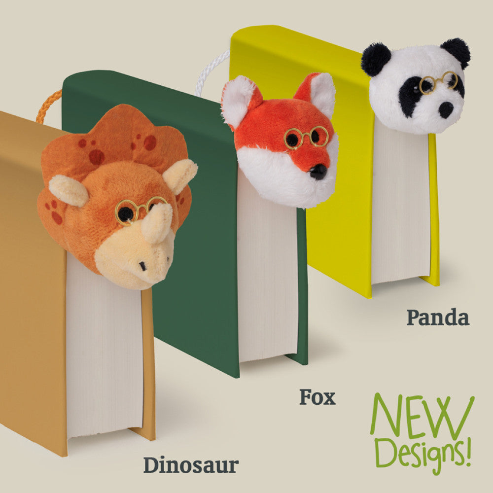 Book-Tails Animal Bookmarks for Kids | Plush Reading Companions with Glasses | Cute Furry Page Holders