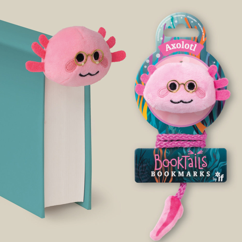 Book-Tails Animal Bookmarks for Kids | Plush Reading Companions with Glasses | Cute Furry Page Holders