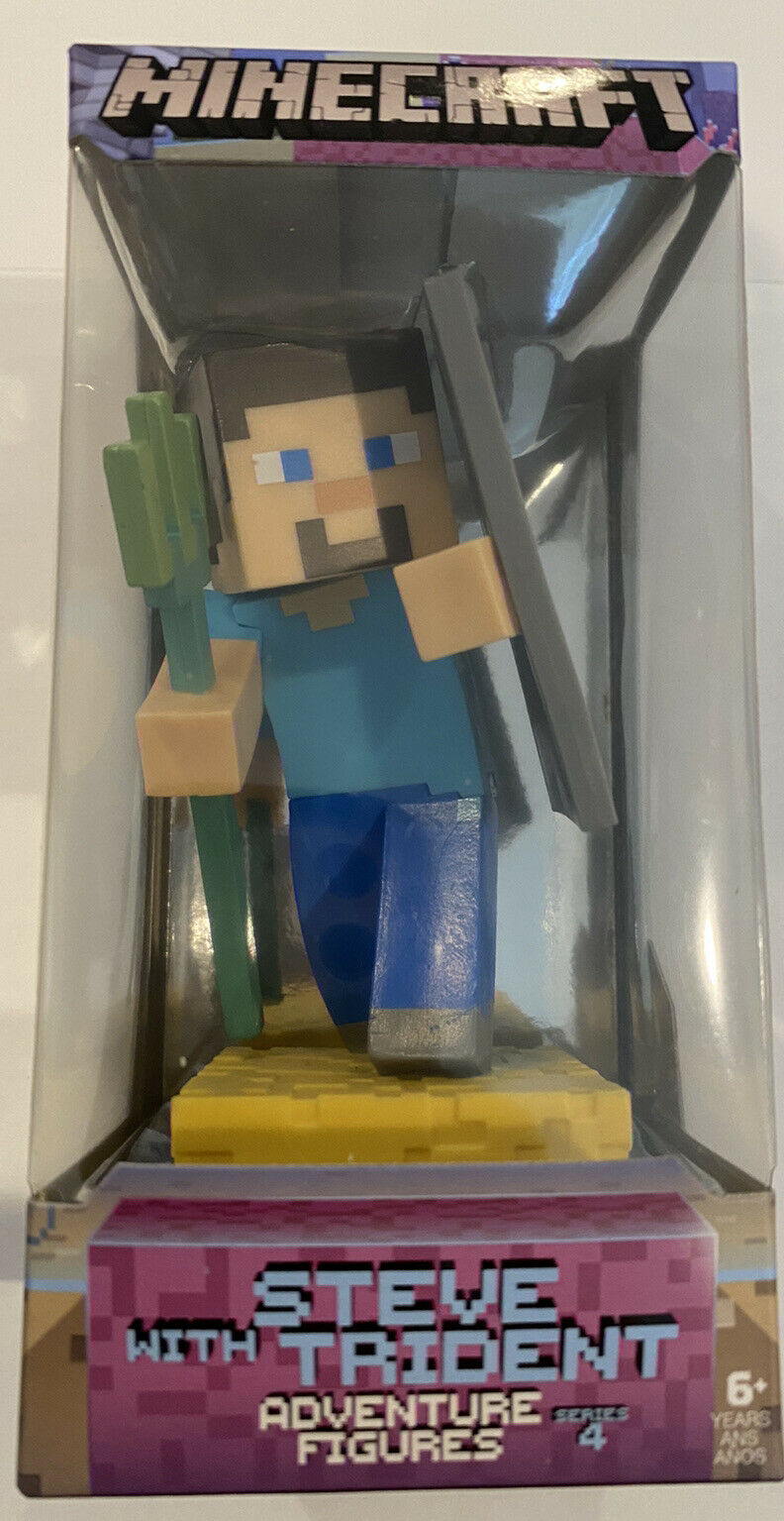 Minecraft Abenteuerfiguren Serie 4 Steve mit Dreizack