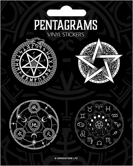 Pentagram Themed x4 Vinyl Stickers